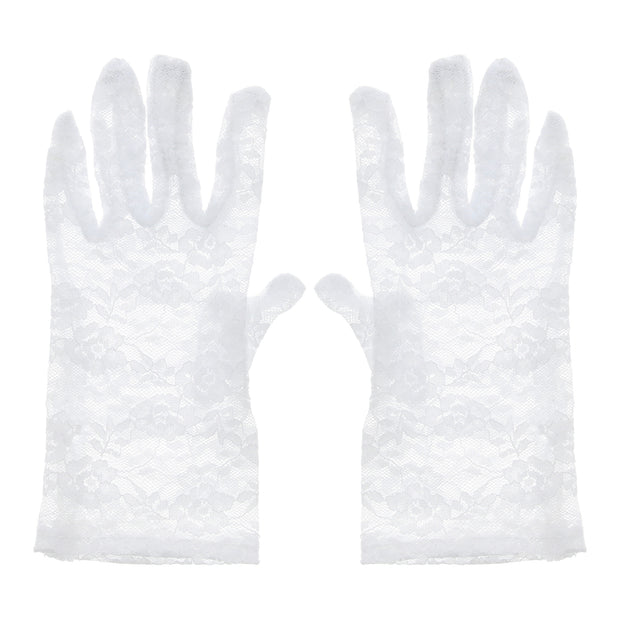 Children's White Lace Gloves