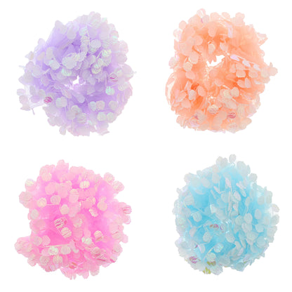 2 on a Card Assorted Ruffle Scrunchies With Flowers