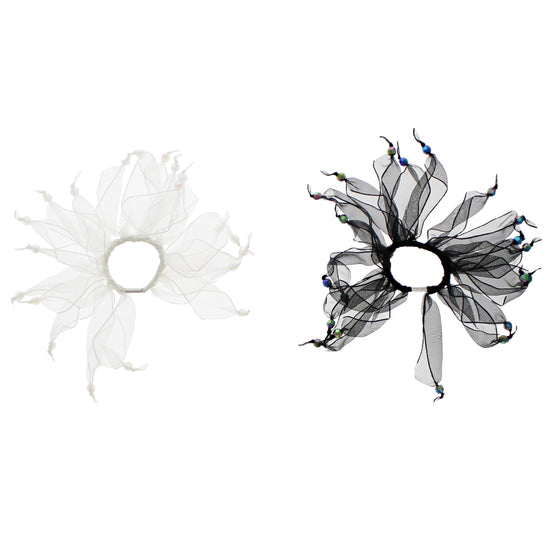 2 on a Card Black and White Windmill Scrunchies with Stones