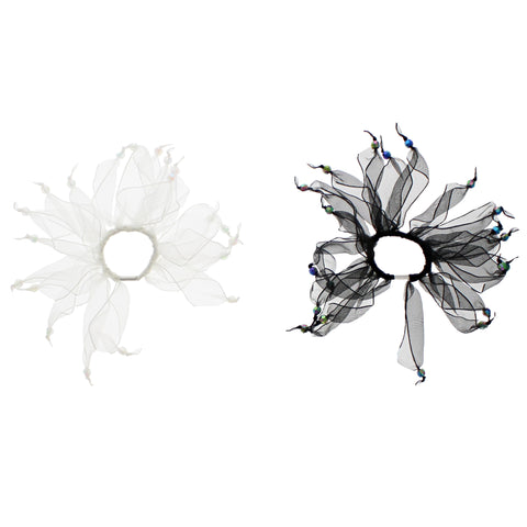 2 on a Card Black and White Windmill Scrunchies with Stones