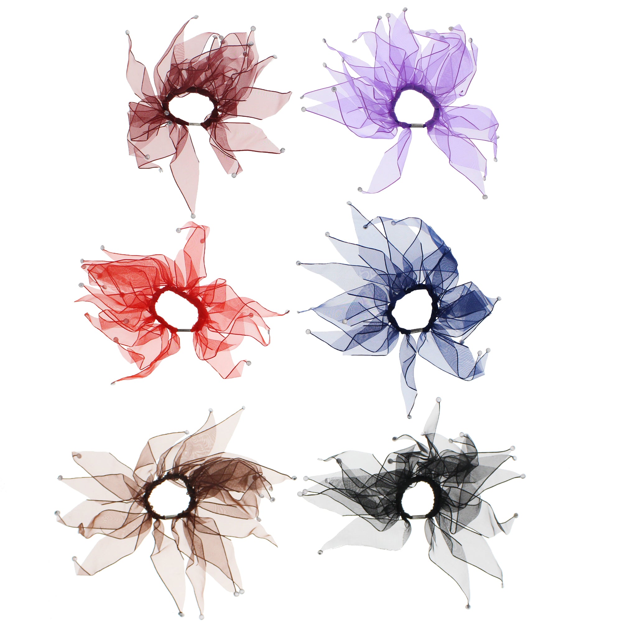 Pair of Winter Windmill Scrunchies with Beads