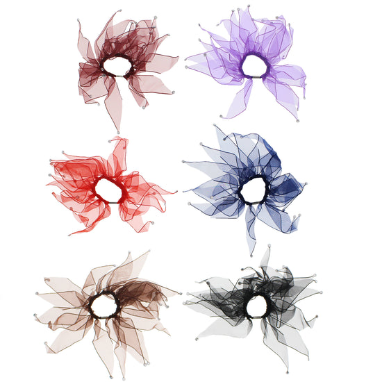 Pair of Winter Windmill Scrunchies with Beads