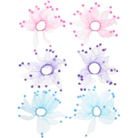 Pair of Windmill Hair Scrunchies with Pom Poms