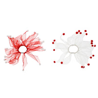 Pair of Windmill Hair Scrunchies with Pom Poms