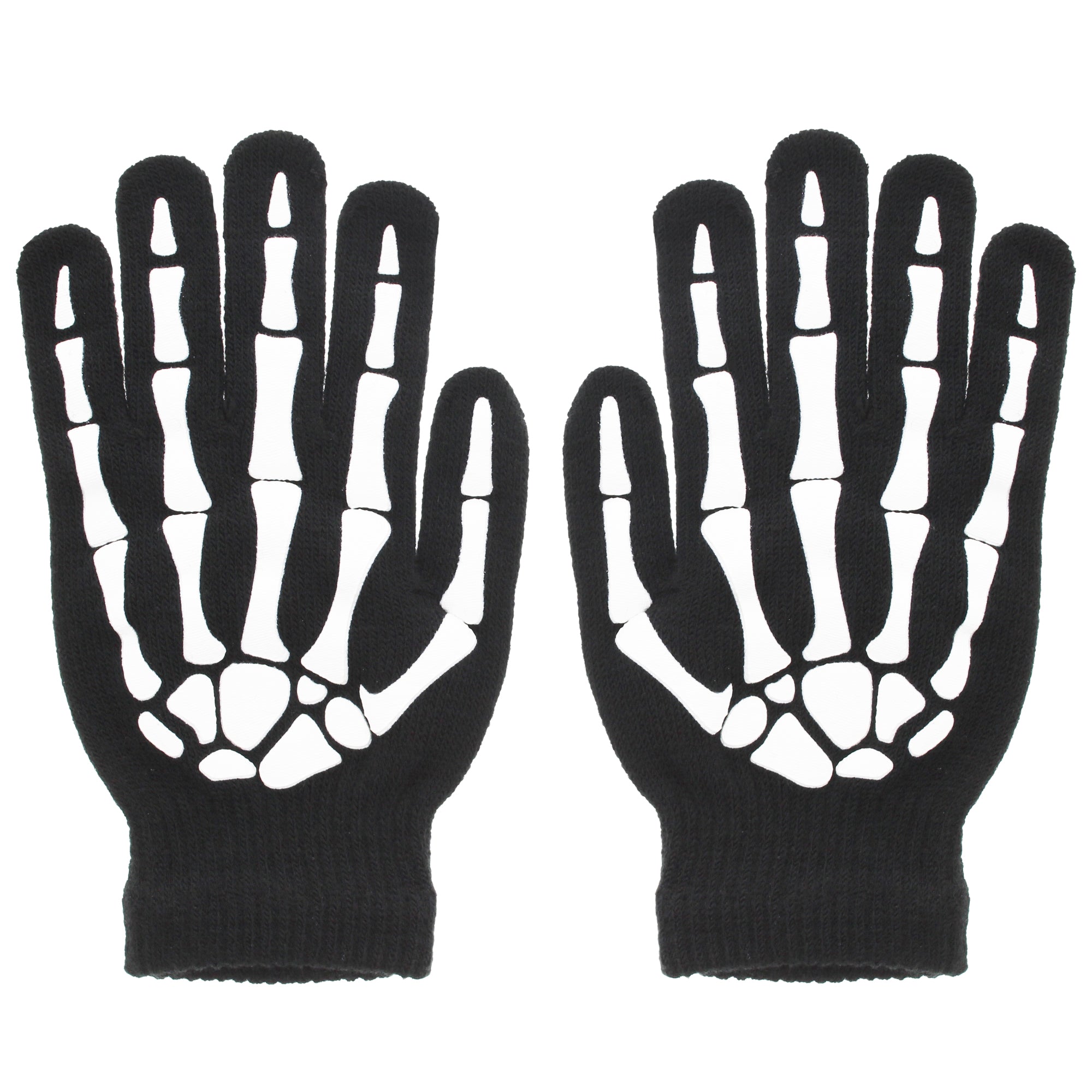Glow In The Dark Short Full Length Skeleton Gloves