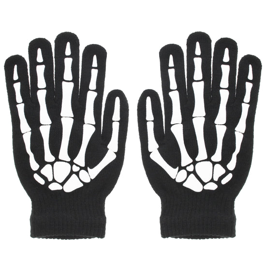 Glow In The Dark Short Full Length Skeleton Gloves