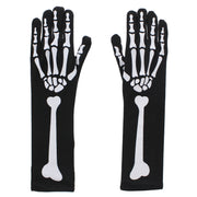 Glow In The Dark Long Sleeve Skeleton Gloves