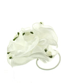 Gathered Satin Material on Elatic with Small Rose Flower Hair Bands