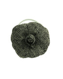 Tweed Rose Flower on Elastic & Brooch Pin
