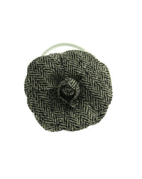 Tweed Rose Flower on Elastic & Brooch Pin