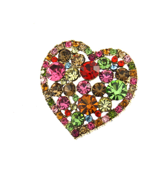 Swarovski Crystal Heart Brooch