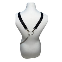 Black Mini Pouch for Headphones with Double Chain