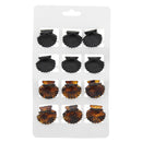 Card of 12 2.6cm Assorted Black & Tortoiseshell Sea Shell Hair Claw Clips