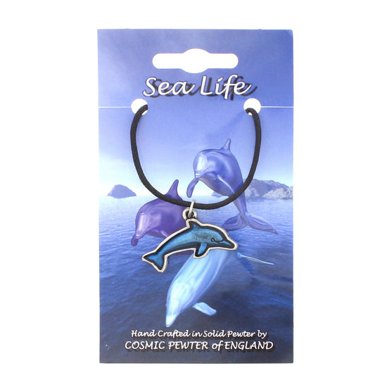 Blue Dolphin Thong Necklace
