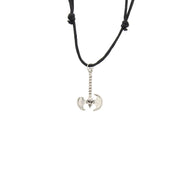 Skull Axe Pendant Corded Necklace