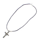 Skull & Crossbones Cross Pendant Corded Necklace