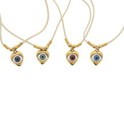 Gold Heart Eye Corded Necklace