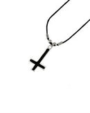 Upside Down Cross Corded Necklace
