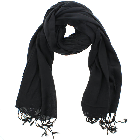 Black Viscose Pashmina