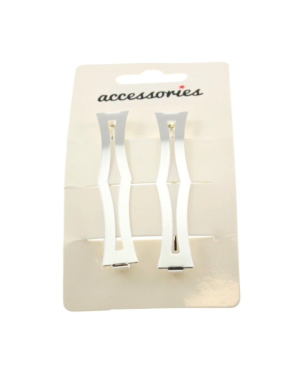 Pair of Card Hair Slides Clip-in End Barrettes