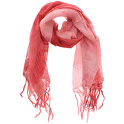 Two Tone Colour Lightweight Scarf with Tassels