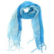 Two Tone Colour Lightweight Scarf with Tassels