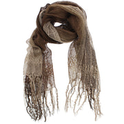 Two Tone Colour Lightweight Net Scarf with Tassels