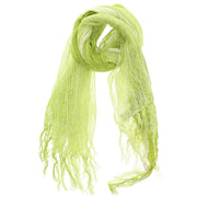 Two Tone Colour Lightweight Net Scarf with Tassels