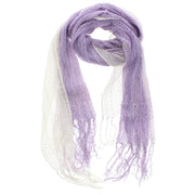 Two Tone Colour Lightweight Net Scarf with Tassels