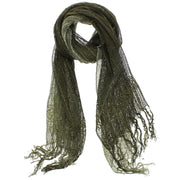 Two Tone Colour Lightweight Net Scarf with Tassels