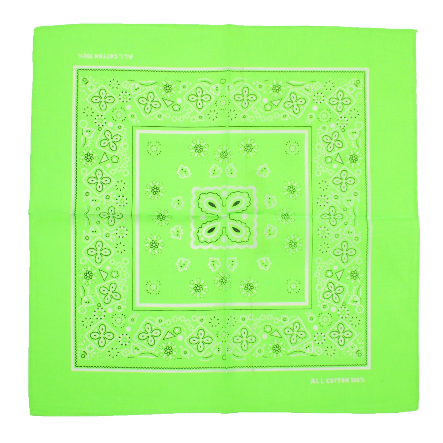 Neon Floral & Paisley Print Bandana