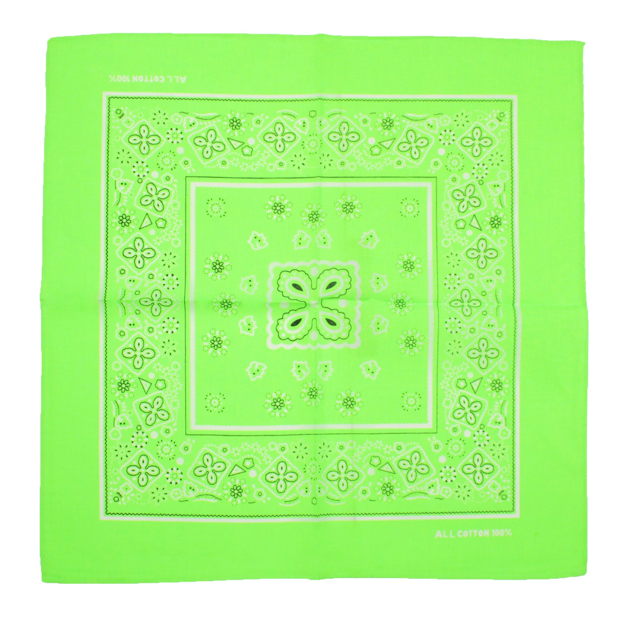 Neon Floral & Paisley Print Bandana