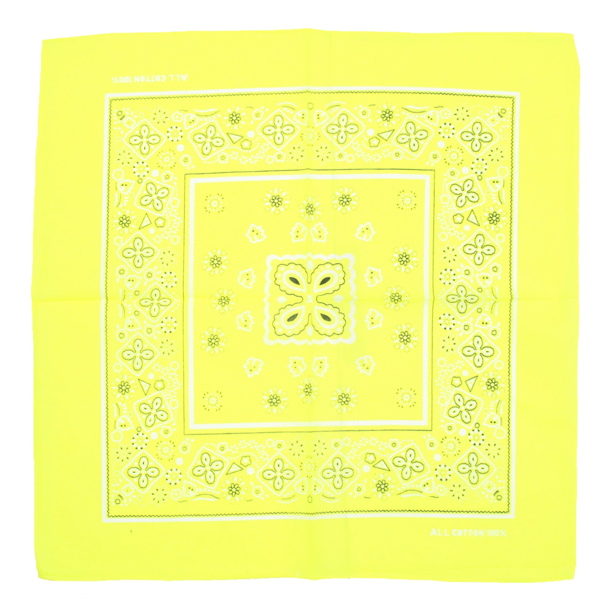 Neon Floral & Paisley Print Bandana