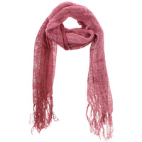 Two Tone Colour Slim Lightweight Scarf with Tassels