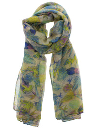 Tropical Print & Parrots Printed Scarves
