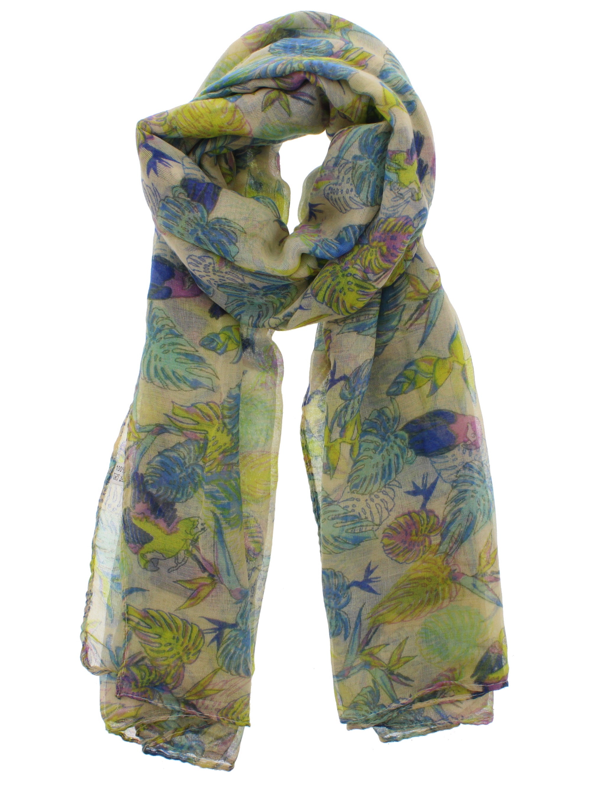 Tropical Print & Parrots Printed Scarves
