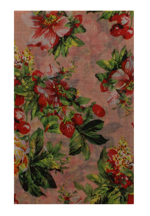 Butterfly, Cherry & Flower Print Scarf