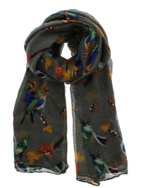Multicolour Bird Printed Scarves