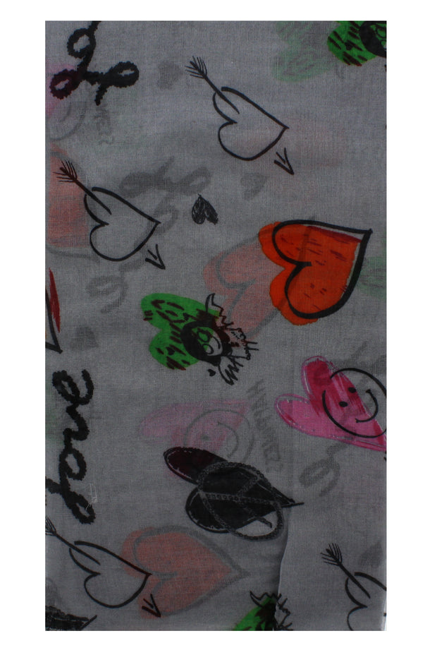Love, Happiness, Peace & Heart Print on Scarf