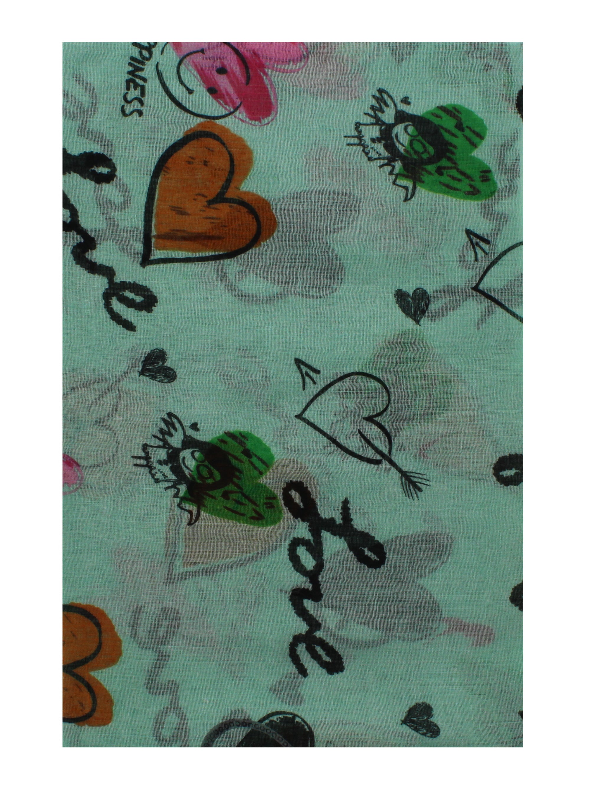 Love, Happiness, Peace & Heart Printed Scarves