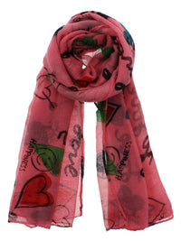Love, Happiness, Peace & Heart Printed Scarves