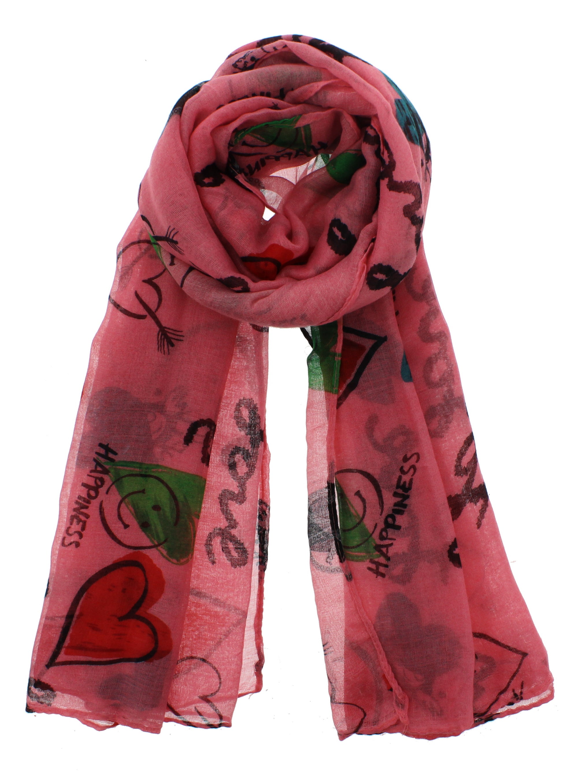 Love, Happiness, Peace & Heart Printed Scarves