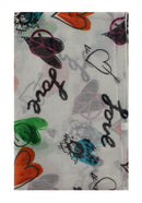 Love, Happiness, Peace & Heart Printed Scarves