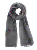 Multicolour Owl on Coloured Printed Scarves