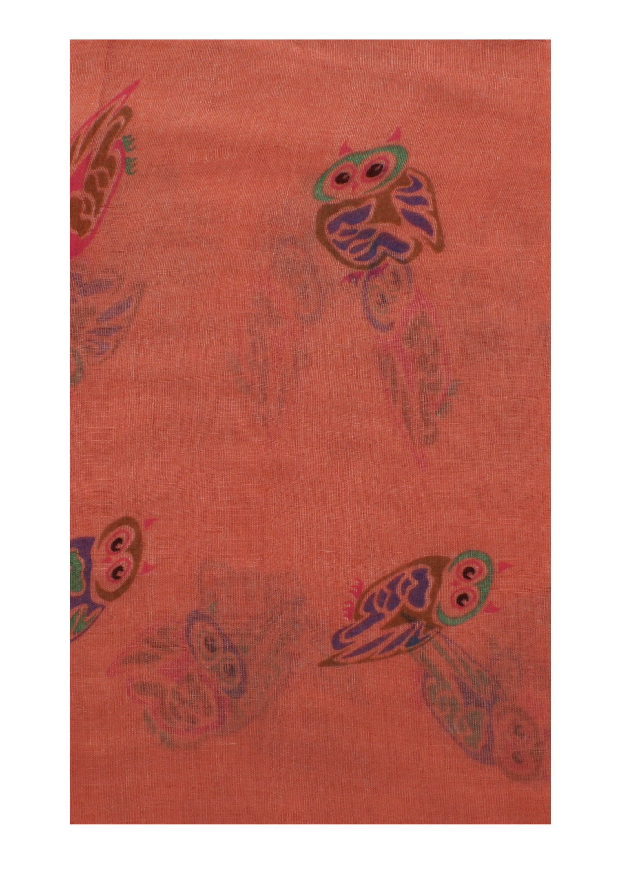 Multicolour Owl on Coloured Printed Scarves
