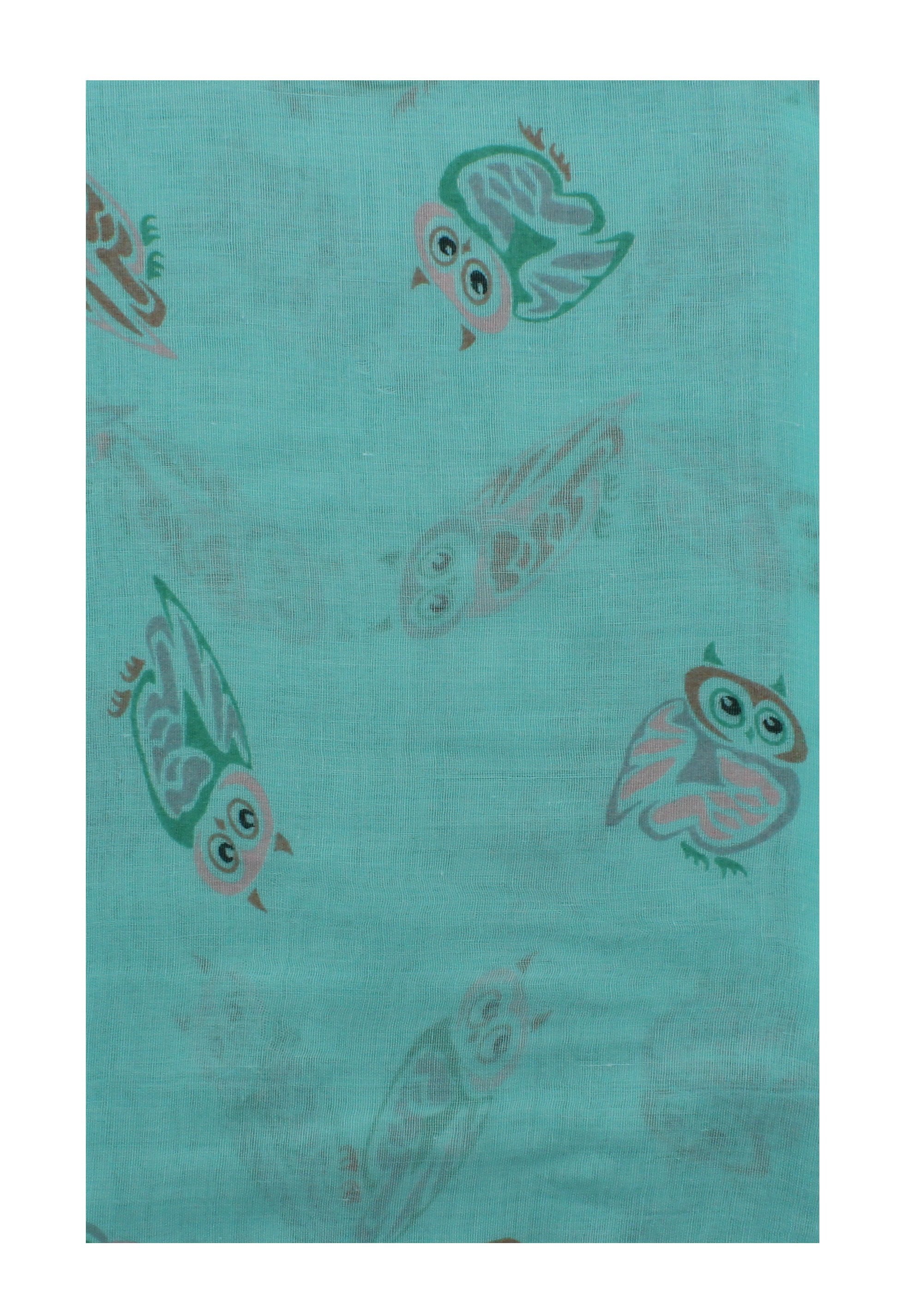 Multicolour Owl on Coloured Printed Scarves