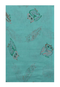 Multicolour Owl on Coloured Printed Scarves