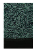 Hieroglyphic with Polka Dot Border Printed Scarves