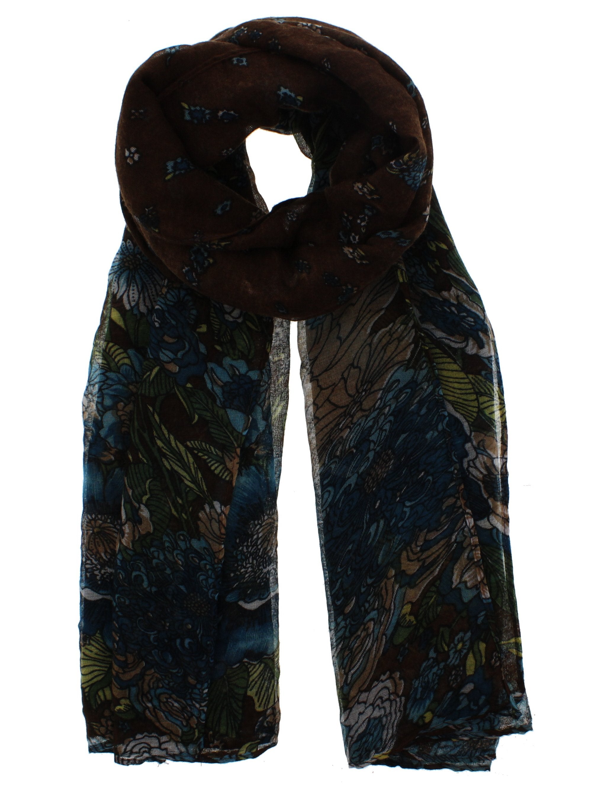Large & Small Flower Print Scarves