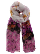 Multi Floral on Printed Scarf